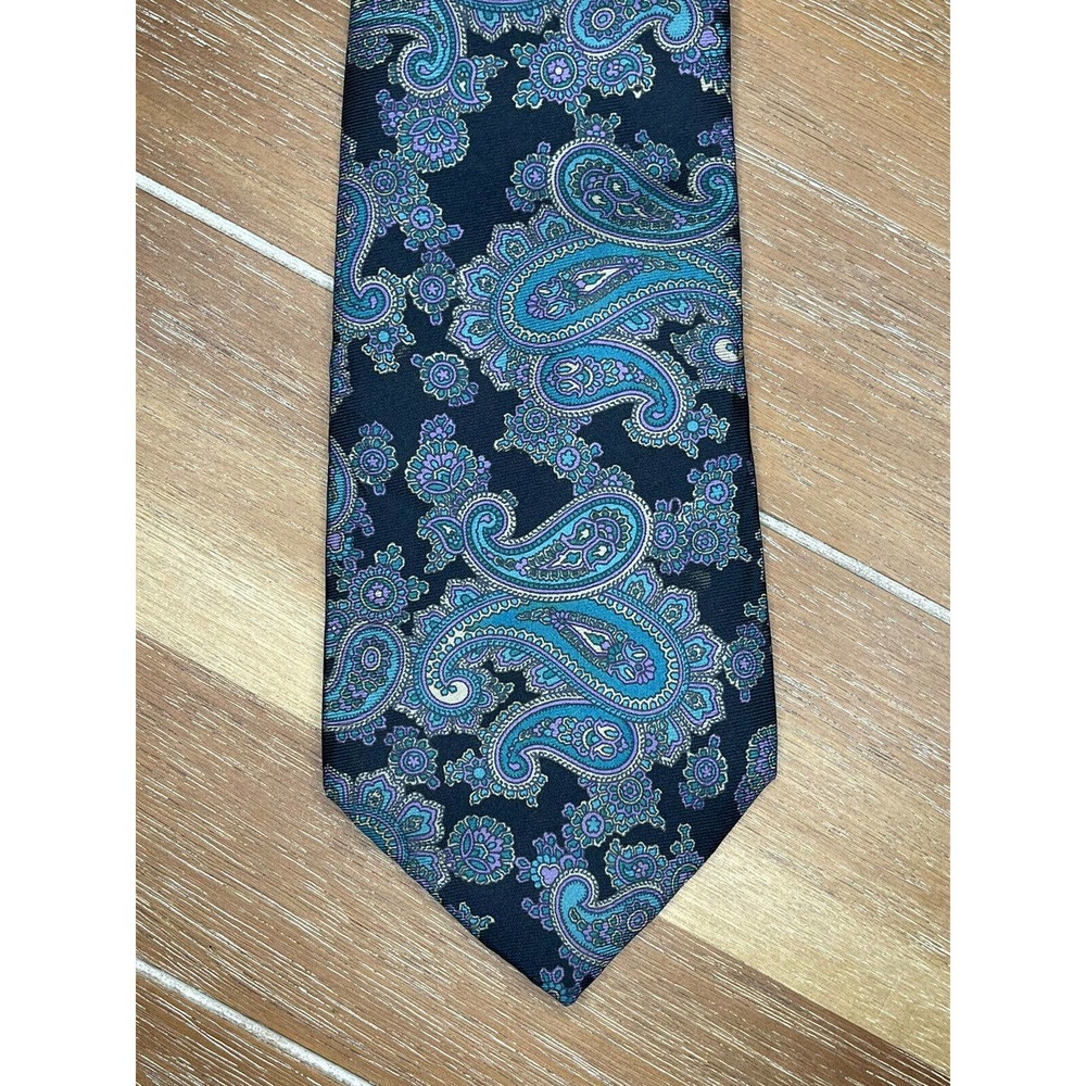 Mens Black  Silk Tie Necktie Egon Von Funstenberg